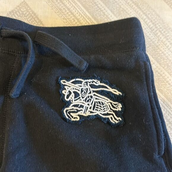 BURBERRY Boys Black Logo Sweatpants with Signature Plaid Trim in Pockets Size 5Y - Picture 2 of 8